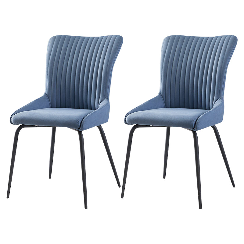 Silla lateral de cuero moderna para sala de estar Parsons Silla de comedor con acabado mate