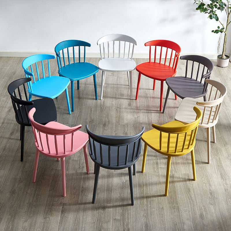 Scandinavian Plastic Dining Kitchen Room Chair Windsor Back Side Chair