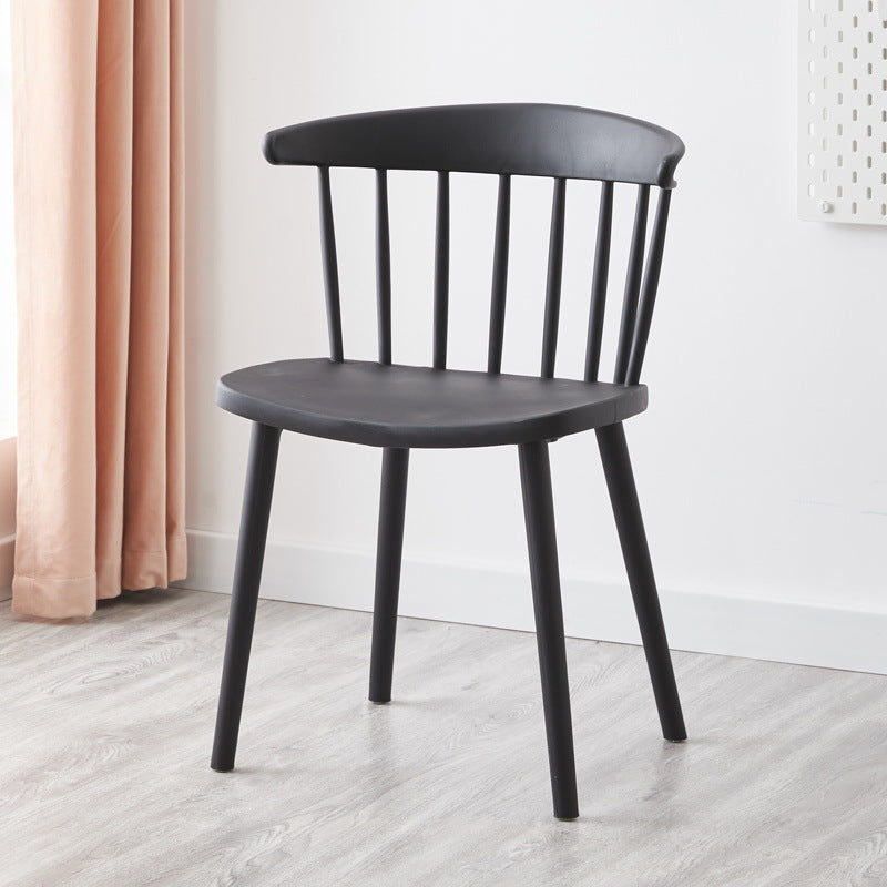 Scandinavian Plastic Dining Kitchen Room Chair Windsor Back Side Chair