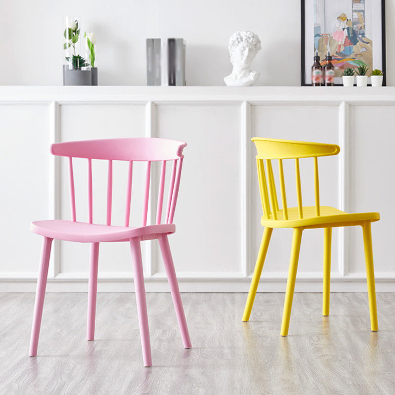 Scandinavian Plastic Dining Kitchen Room Chair Windsor Back Side Chair