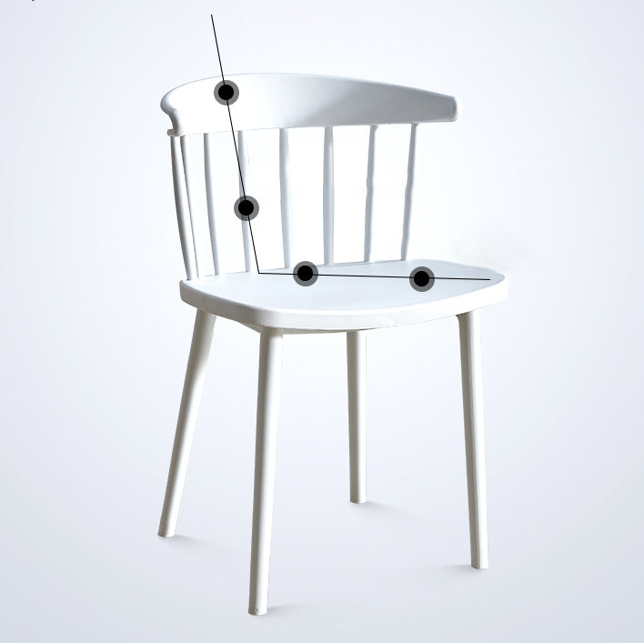 Scandinavian Plastic Dining Kitchen Room Chair Windsor Back Side Chair