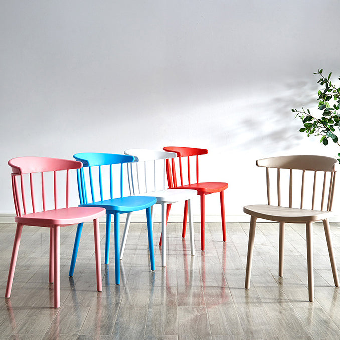 Scandinavian Plastic Dining Kitchen Room Chair Windsor Back Side Chair
