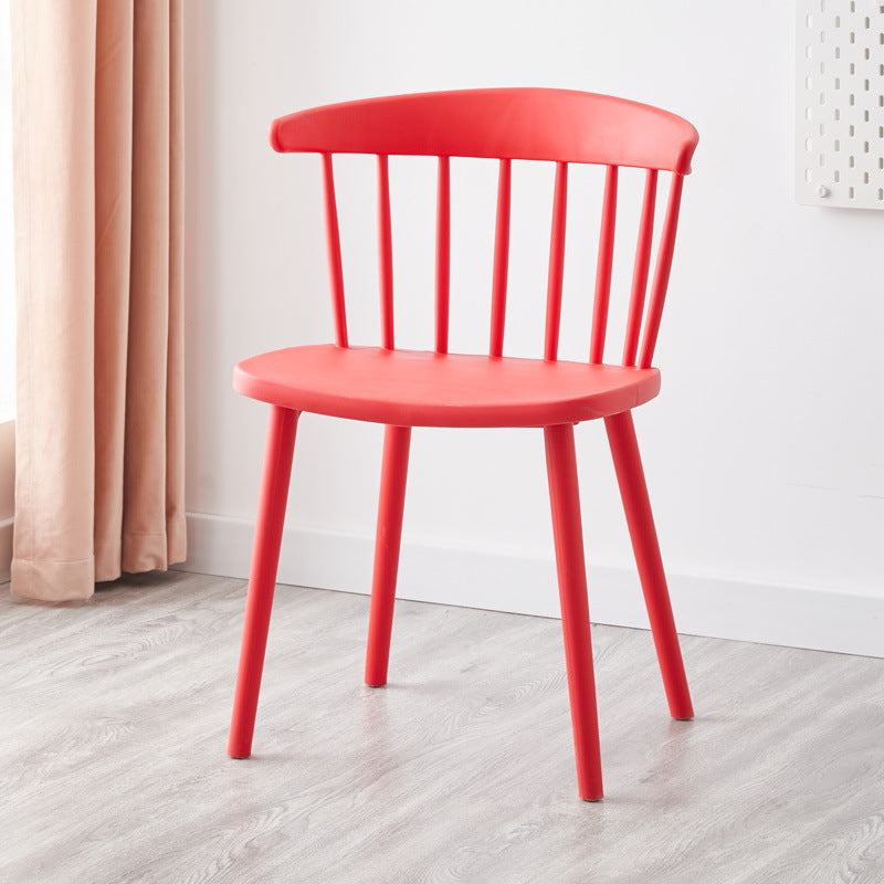 Scandinavian Plastic Dining Kitchen Room Chair Windsor Back Side Chair
