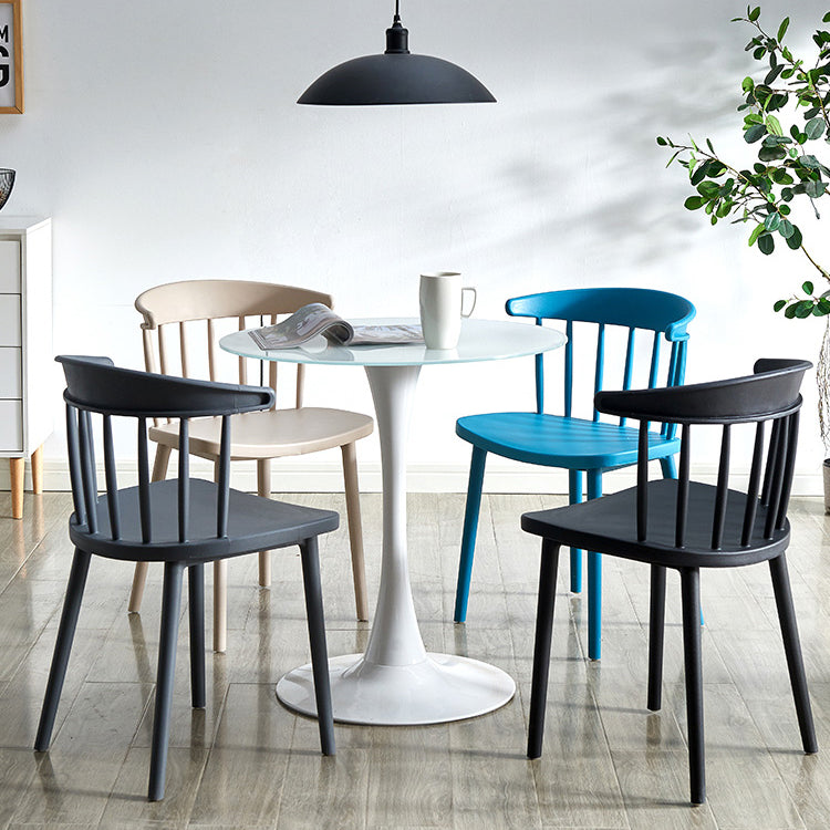 Scandinavian Plastic Dining Kitchen Room Chair Windsor Back Side Chair