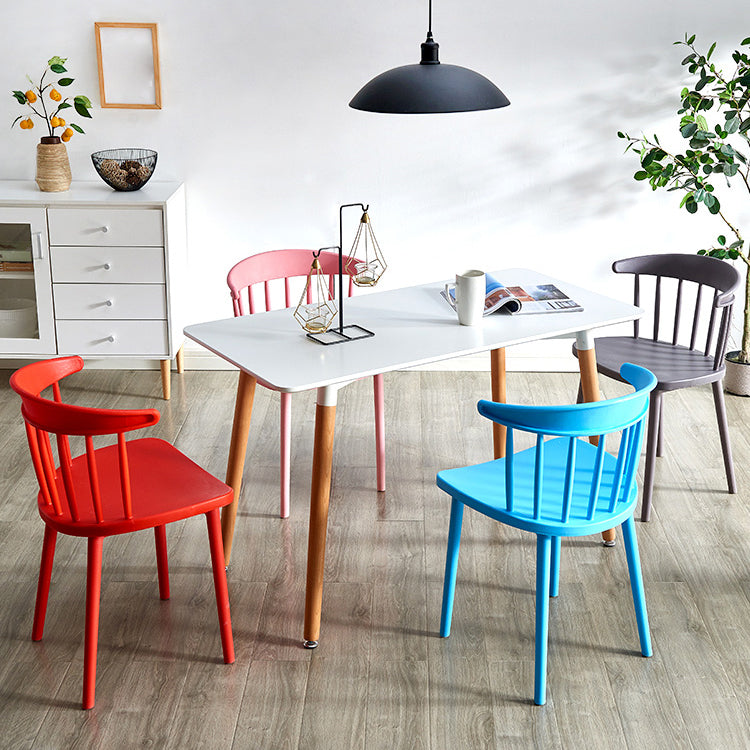 Scandinavian Plastic Dining Kitchen Room Chair Windsor Back Side Chair