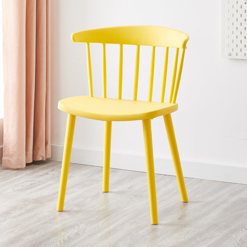 Scandinavian Plastic Dining Kitchen Room Chair Windsor Back Side Chair