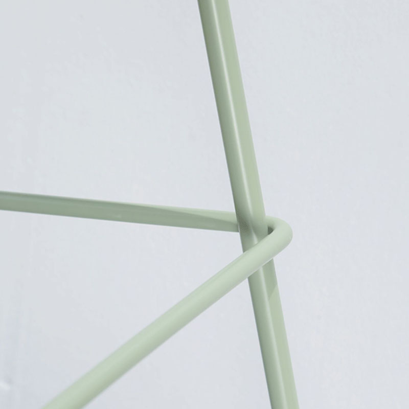 Nordic Metal Low Back Barstool Simple Indoor Tall Stool with Plastic Seat