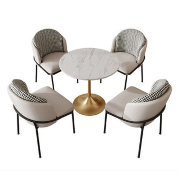 Glam Style 1/3/5 Pieces Dining Set with Stone Top Dining Furniture Set for Living Room