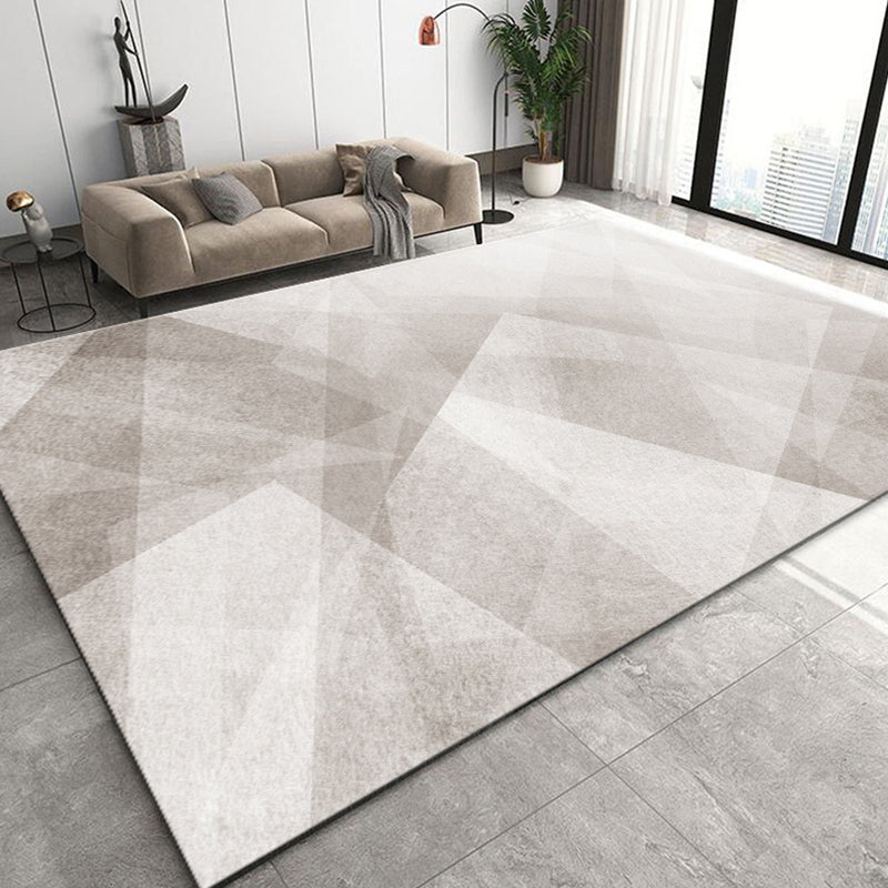 Black Modern Rug Polyester Pattern Rug Washable Indoor Rug for Home Decor