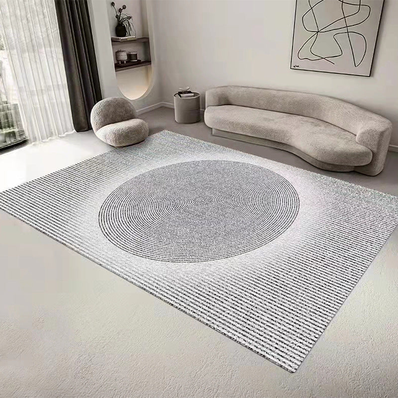 Light Brown Line Rug Polyester Modern Rug Washable Rug for Living Room