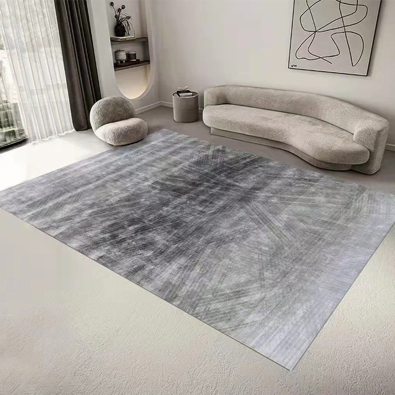 Light Brown Line Rug Polyester Modern Rug Washable Rug for Living Room