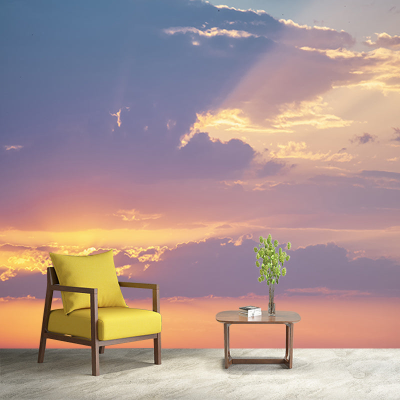 Environment Friendly Resistant Mural Wallpaper Colorful Sky Sleeping Room Wall Mural