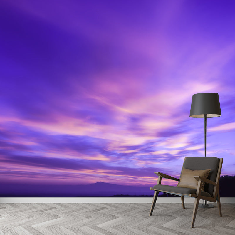 Environment Friendly Resistant Mural Wallpaper Colorful Sky Sleeping Room Wall Mural