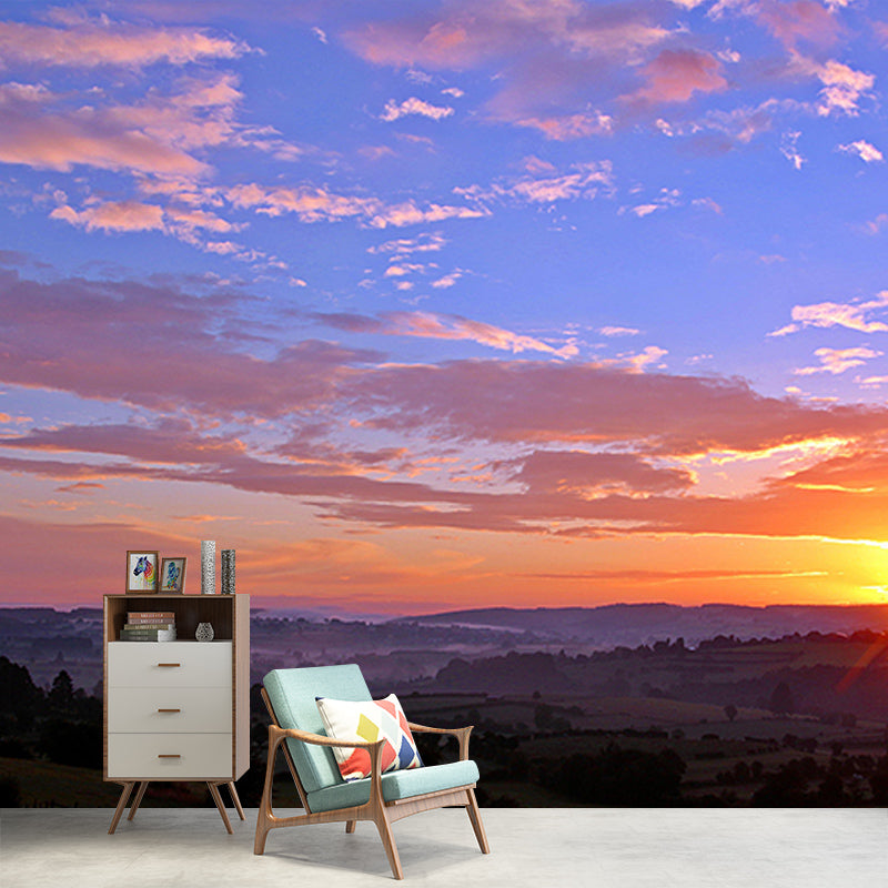 Environment Friendly Resistant Mural Wallpaper Colorful Sky Sleeping Room Wall Mural