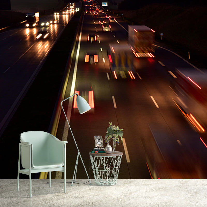 Eco-friendly Wall Mural Wallpaper Highway Photography Sitting Room Wall Mural