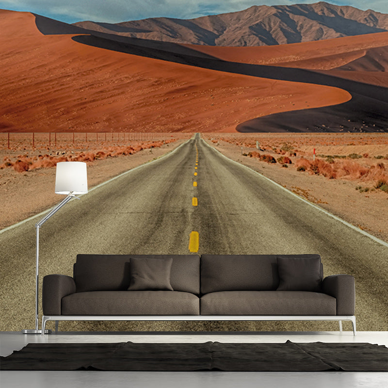 Highway Mildew Resistant Wallpaper Photography Sleeping Room Wall Mural