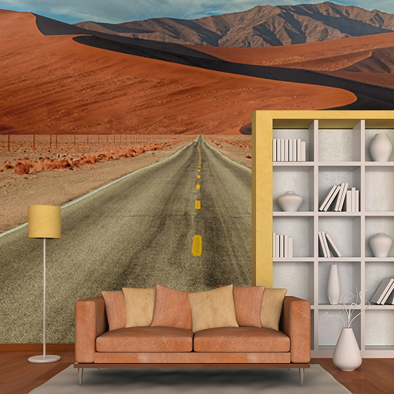 Highway Mildew Resistant Wallpaper Photography Sleeping Room Wall Mural