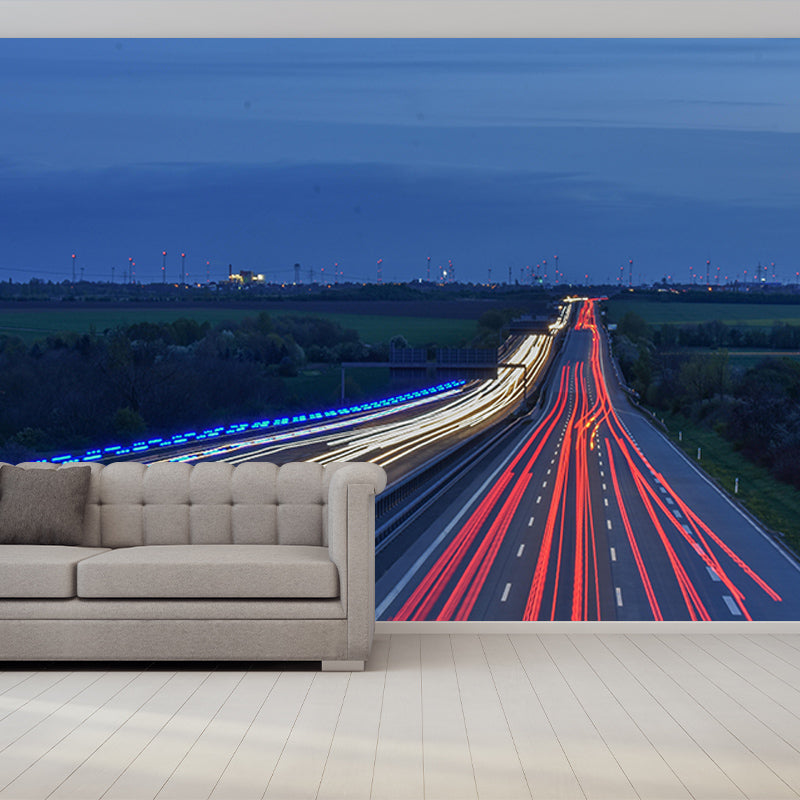 Highway Mildew Resistant Wallpaper Photography Sleeping Room Wall Mural