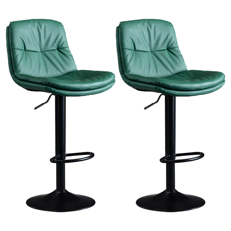 Nordic Steel Adjustable Swivel Barstool Indoor Tall Stool with Leather Seat