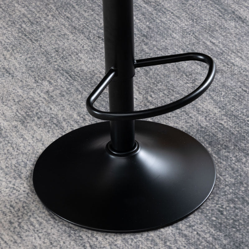 Nordic Steel Adjustable Swivel Barstool Indoor Tall Stool with Leather Seat