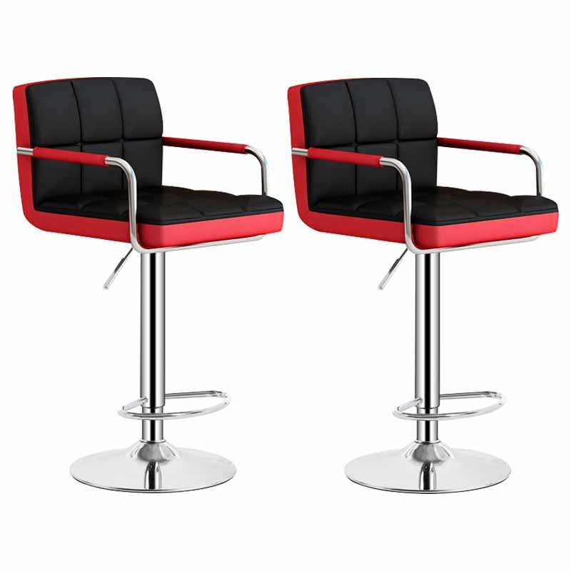 Scandinavian Adjustable Height Swivel Counter Stools Metal Upholstered Bar Stools