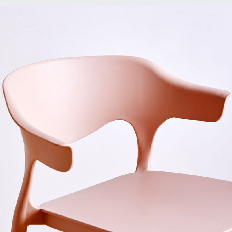 Tabouret de bar nordique à dossier bas en plastique, haut empilable d'intérieur avec siège en selle