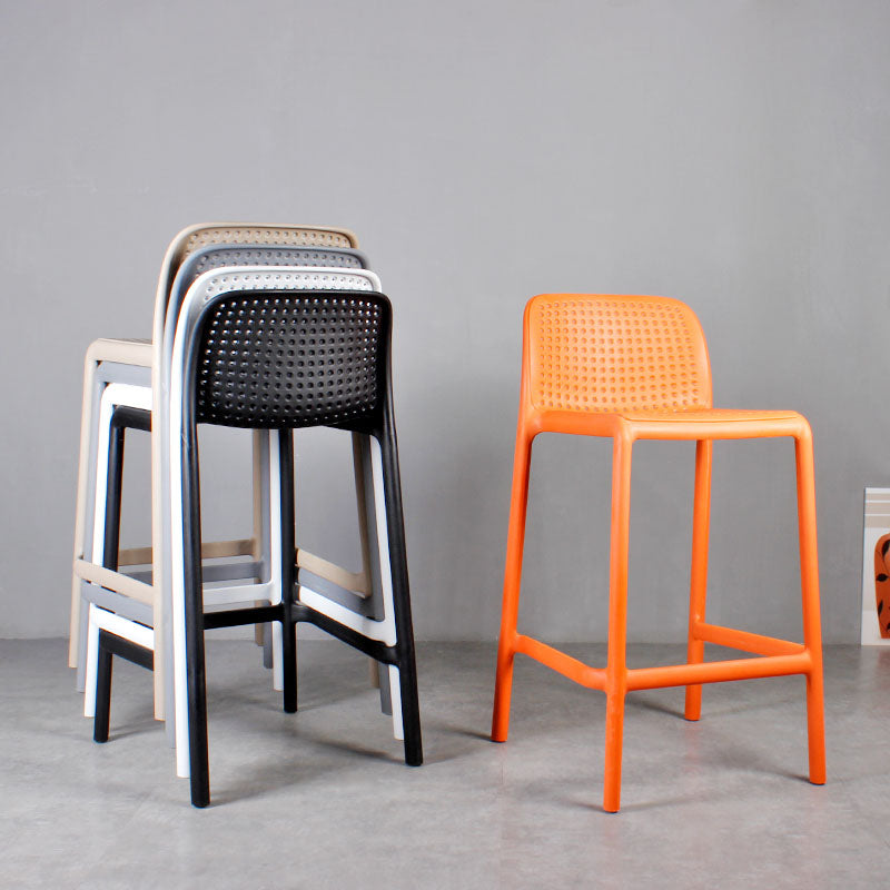 Nordic Macron Stackable Counter Stools Colorful Indoor Plastic Bar Stool