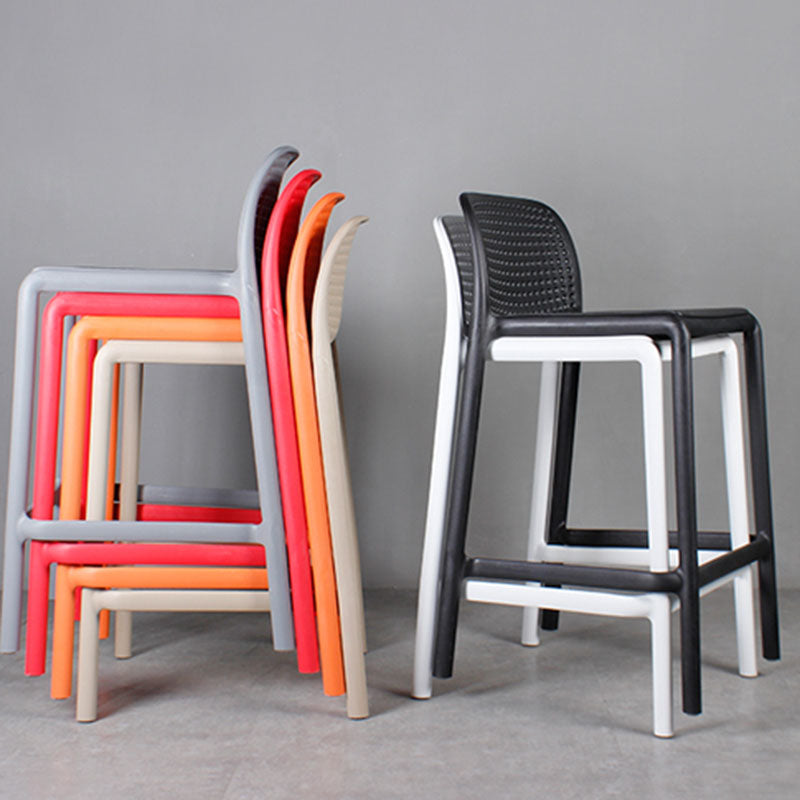 Nordic Macron Stackable Counter Stools Colorful Indoor Plastic Bar Stool
