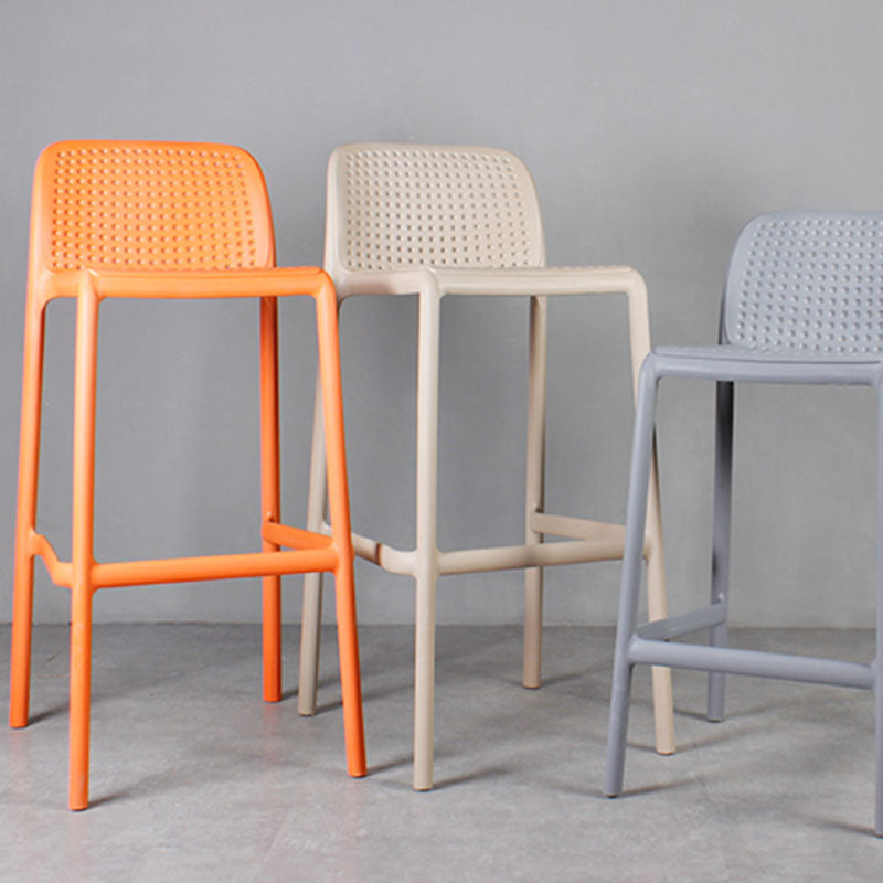 Nordic Macron Stackable Counter Stools Colorful Indoor Plastic Bar Stool