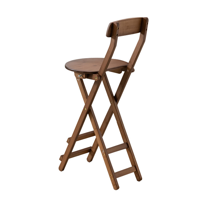 Taburete de bar minimalista para interiores, taburete plegable con respaldo de madera sin brazos