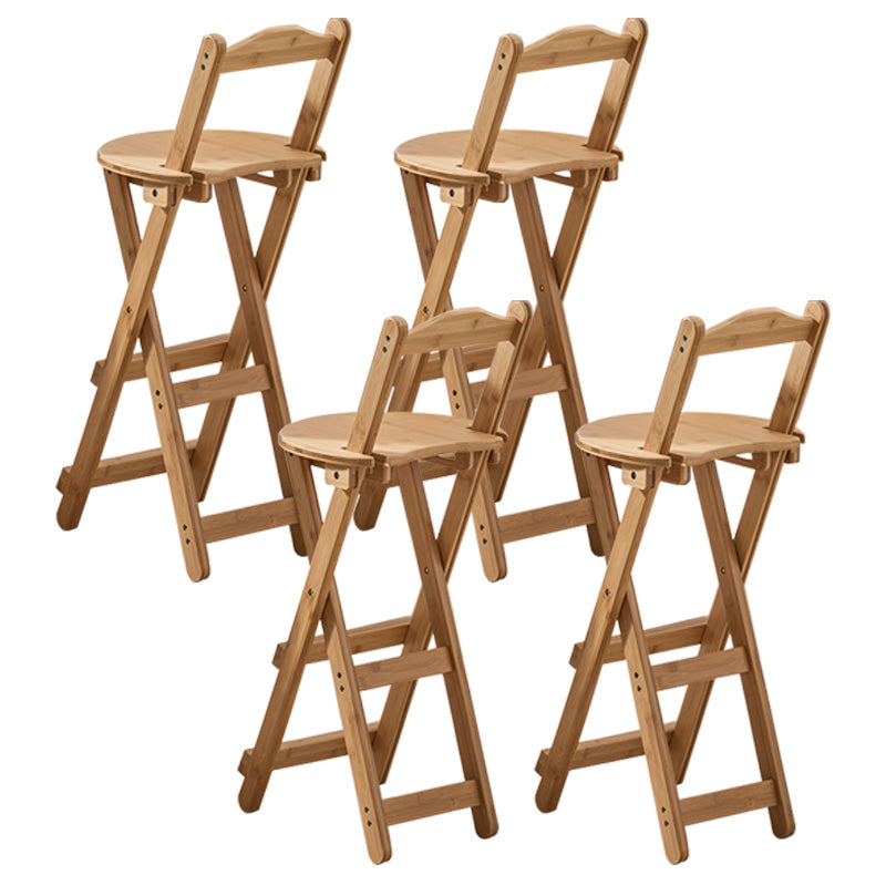 Taburete de bar minimalista para interiores, taburete plegable con respaldo de madera sin brazos
