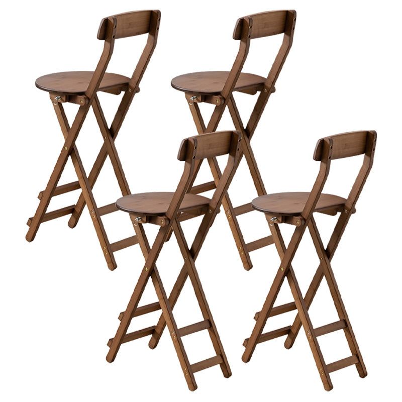 Taburete de bar minimalista para interiores, taburete plegable con respaldo de madera sin brazos