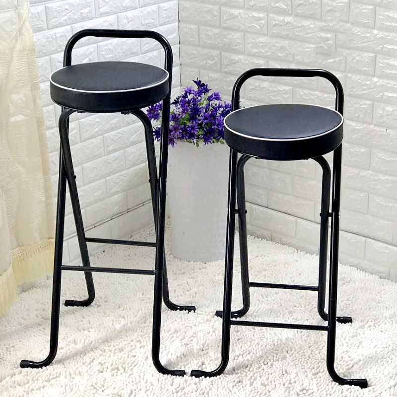 Taburetes de bar de cuero Pu de estilo nórdico, taburetes plegables para comedor