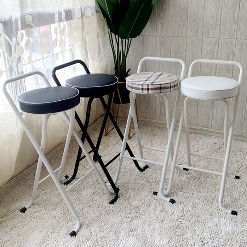 Taburetes de bar de cuero Pu de estilo nórdico, taburetes plegables para comedor