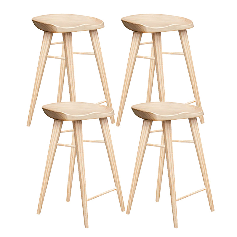 Moderner Barhocker aus massivem Holz mit Fußstütze, Wohnzimmer-Barhocker