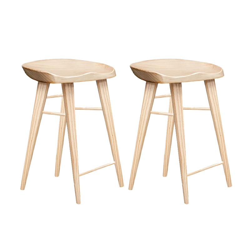 Moderner Barhocker aus massivem Holz mit Fußstütze, Wohnzimmer-Barhocker