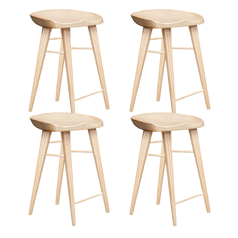 Moderner Barhocker aus massivem Holz mit Fußstütze, Wohnzimmer-Barhocker