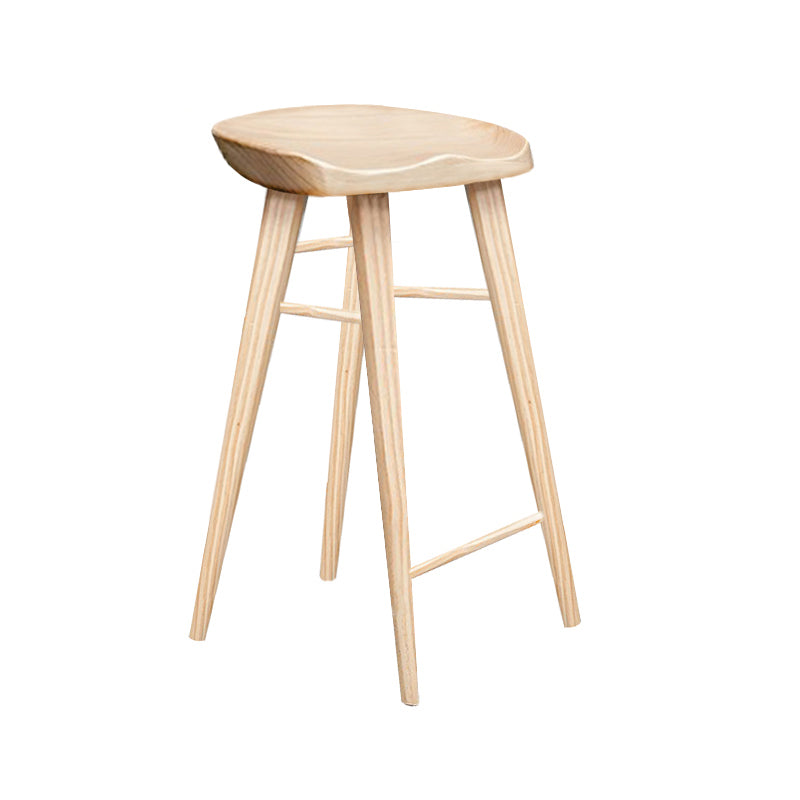 Moderner Barhocker aus massivem Holz mit Fußstütze, Wohnzimmer-Barhocker