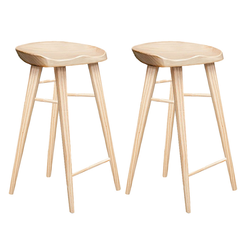 Moderner Barhocker aus massivem Holz mit Fußstütze, Wohnzimmer-Barhocker
