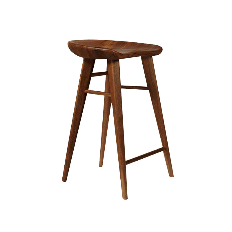 Moderner Barhocker aus massivem Holz mit Fußstütze, Wohnzimmer-Barhocker