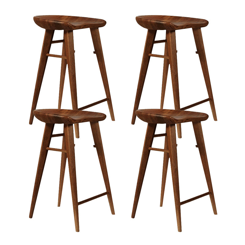 Moderner Barhocker aus massivem Holz mit Fußstütze, Wohnzimmer-Barhocker