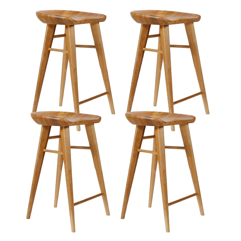 Moderner Barhocker aus massivem Holz mit Fußstütze, Wohnzimmer-Barhocker