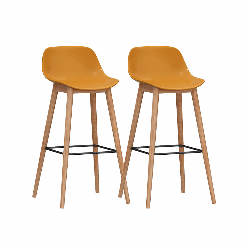 Taburete moderno de respaldo de respaldo sin brazo Taburete de bar de cajero con asiento de plástico
