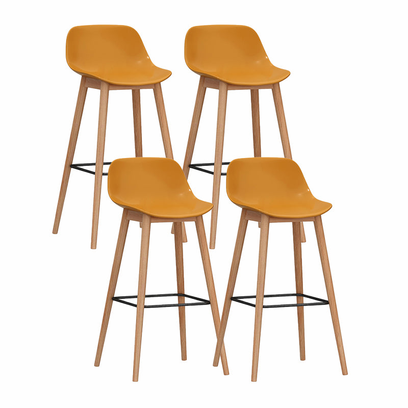 Taburete moderno de respaldo de respaldo sin brazo Taburete de bar de cajero con asiento de plástico