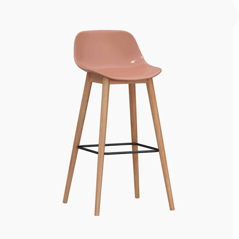 Taburete moderno de respaldo de respaldo sin brazo Taburete de bar de cajero con asiento de plástico