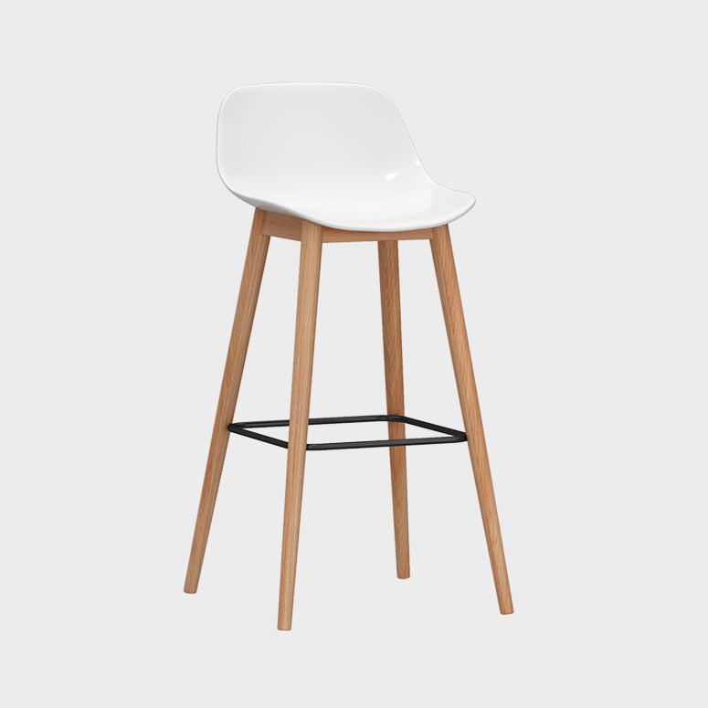 Taburete moderno de respaldo de respaldo sin brazo Taburete de bar de cajero con asiento de plástico