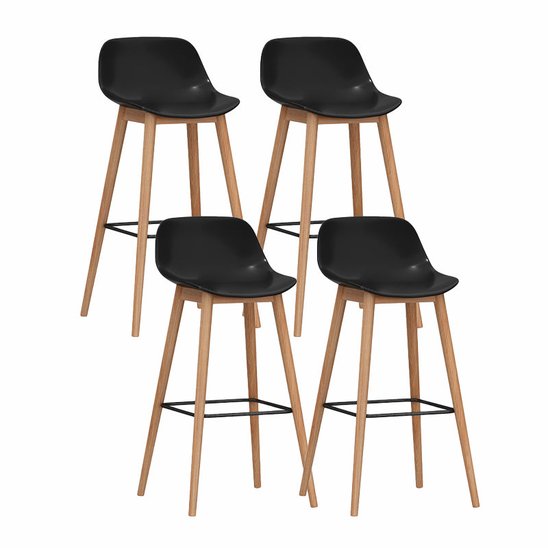 Taburete moderno de respaldo de respaldo sin brazo Taburete de bar de cajero con asiento de plástico