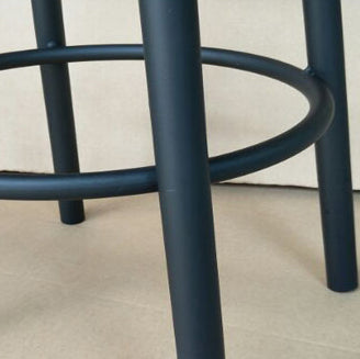 Modern Style Iron Bar Stool with Footrest Coffee Shop Casual Round Bar Stool