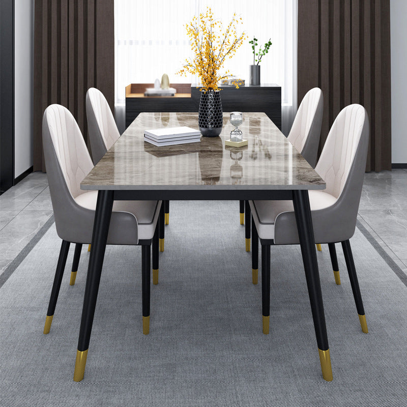 Glam Style 1/5/7 Pieces Dining Set with Stone Table Dining Furniture for Living Room