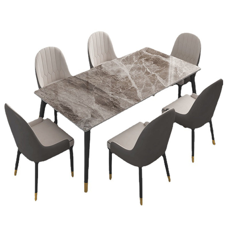 Glam Style 1/5/7 Pieces Dining Set with Stone Table Dining Furniture for Living Room